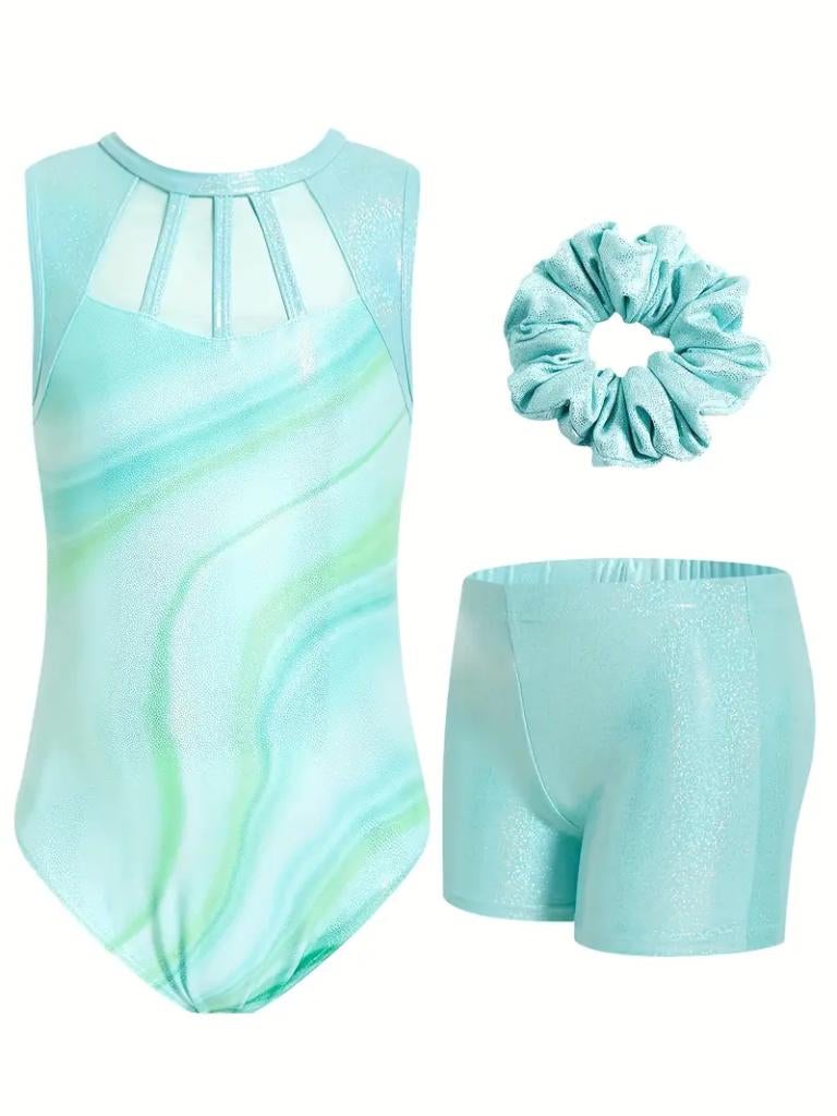 Turnpakje + turnbroekje groen 116 122 128 134 140 146 152, Sport en Fitness, Turnen, Nieuw, Turnpak(je), Groen, Kindermaat 122 t/m 140