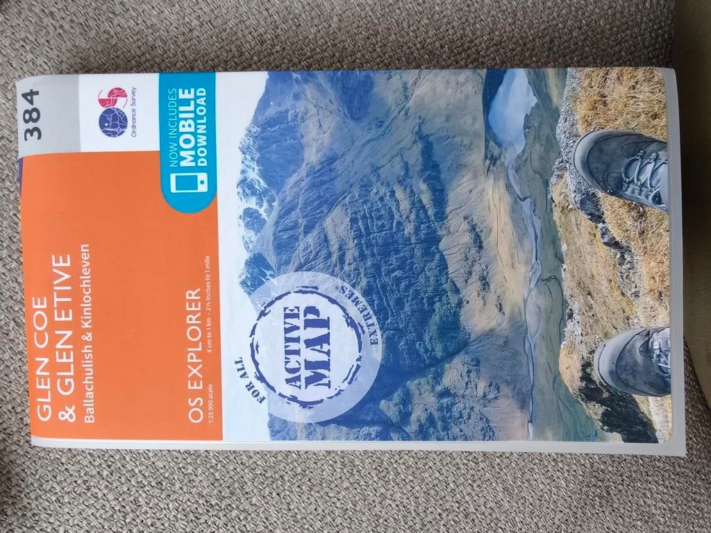 OS Explorer nr:384. Glen Coe & Glen Etive Schotland Kaart, Ophalen of Verzenden