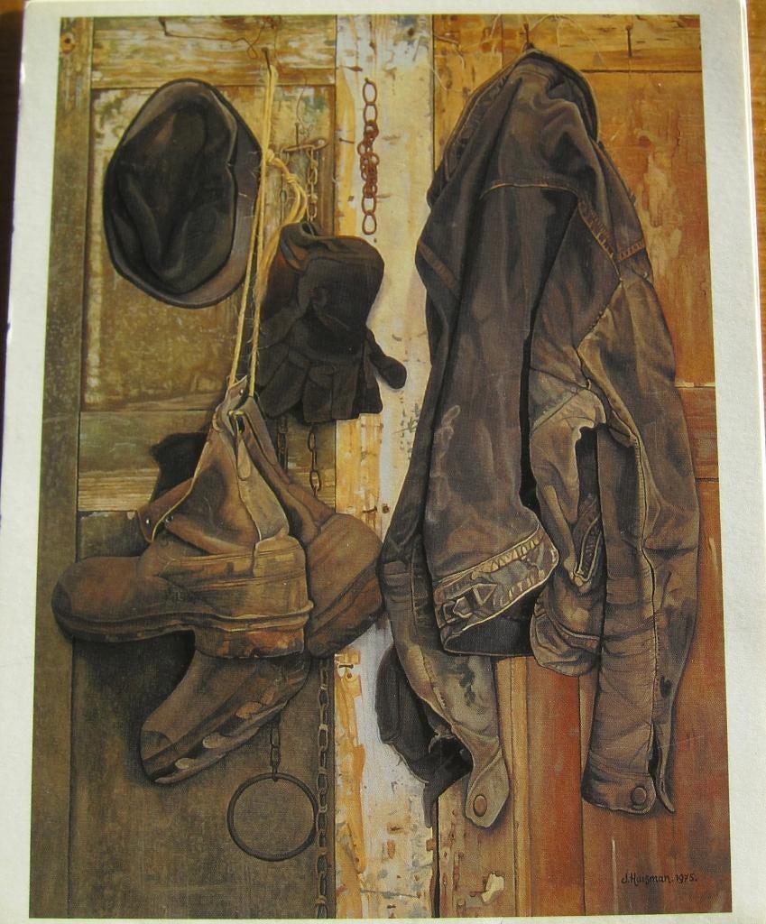 Jopie Huisman - stilleven met leren jas van Jelmer, Verzamelen, Verzenden, 1960 tot 1980, Gelopen, Overige thema's