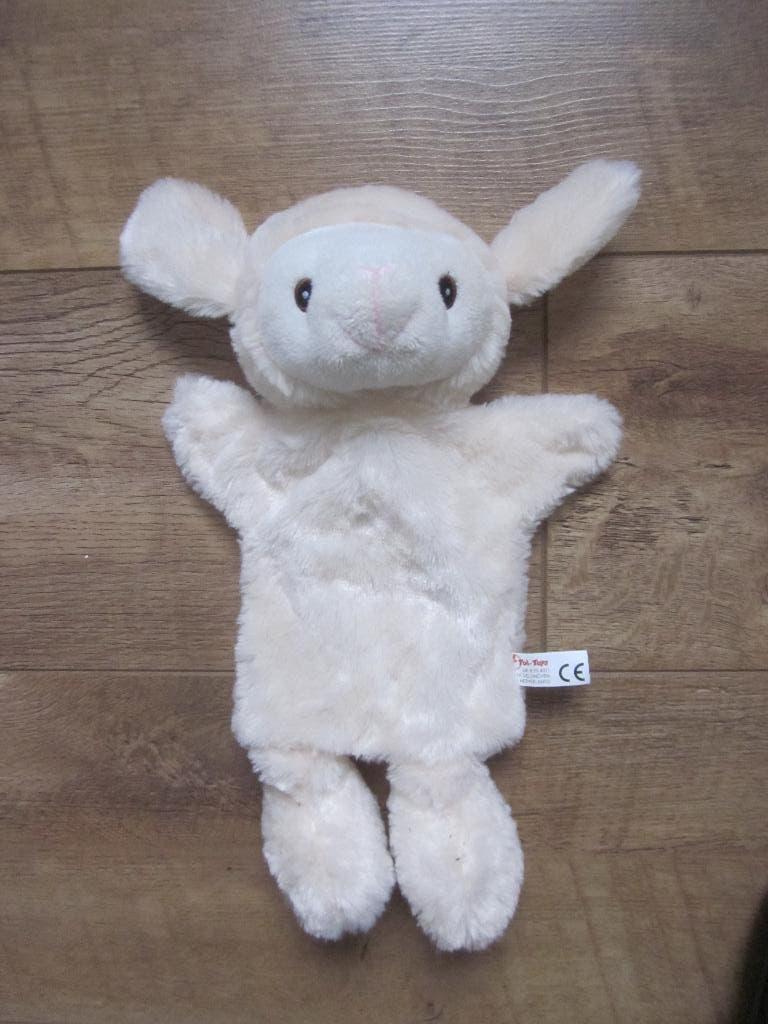 Toi-Toys roomwit zacht pluche schaap lammetje handpop knuffe, Ophalen of Verzenden, Nieuw, Overige typen