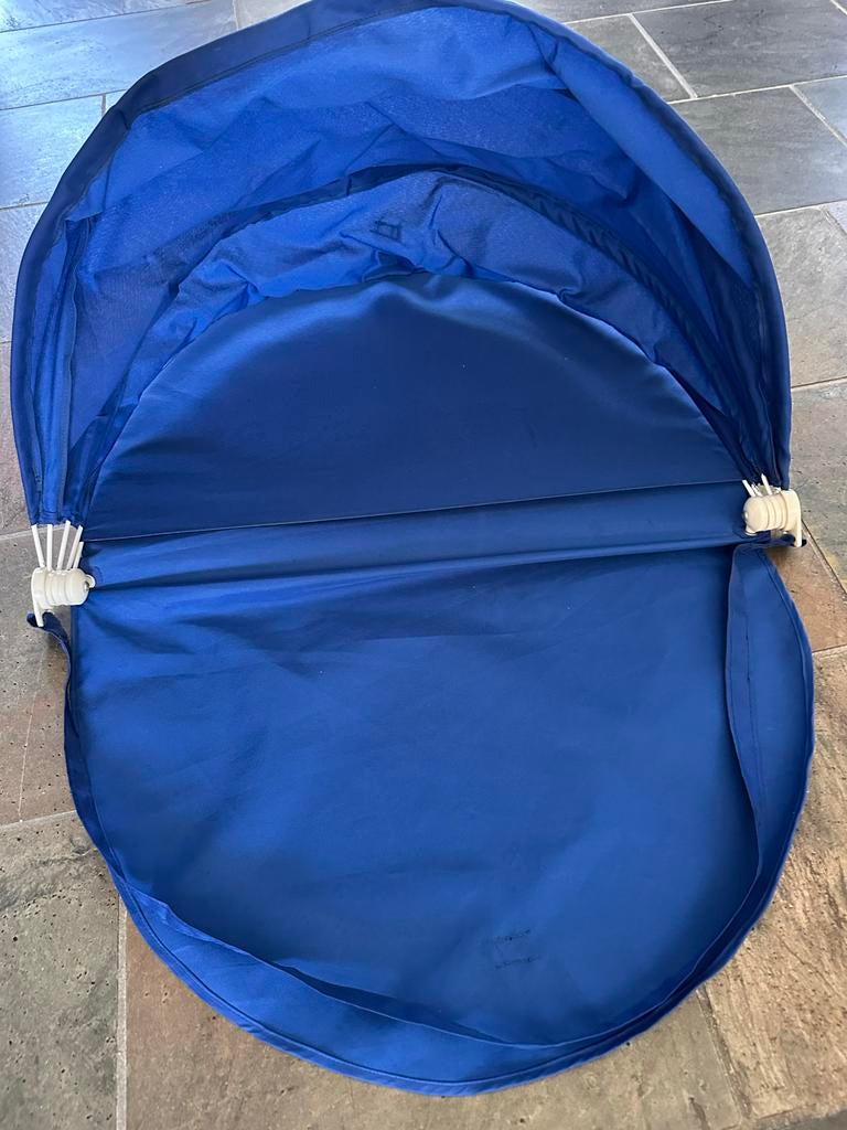 Blauwe zonnescherm koepel voor strand of camping, Ophalen of Verzenden, Zo goed als nieuw