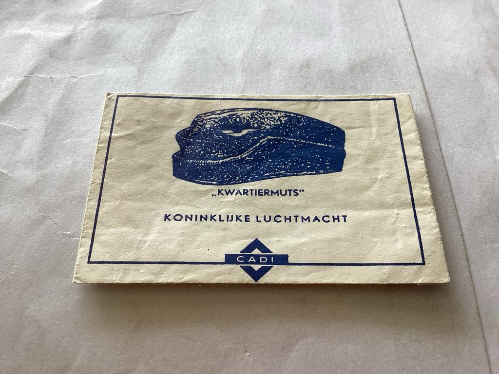 Vintage CADI 'Kwartier Muts' Koninklijke Luchtmacht zakje, Ophalen of Verzenden, Gebruikt, Verpakking