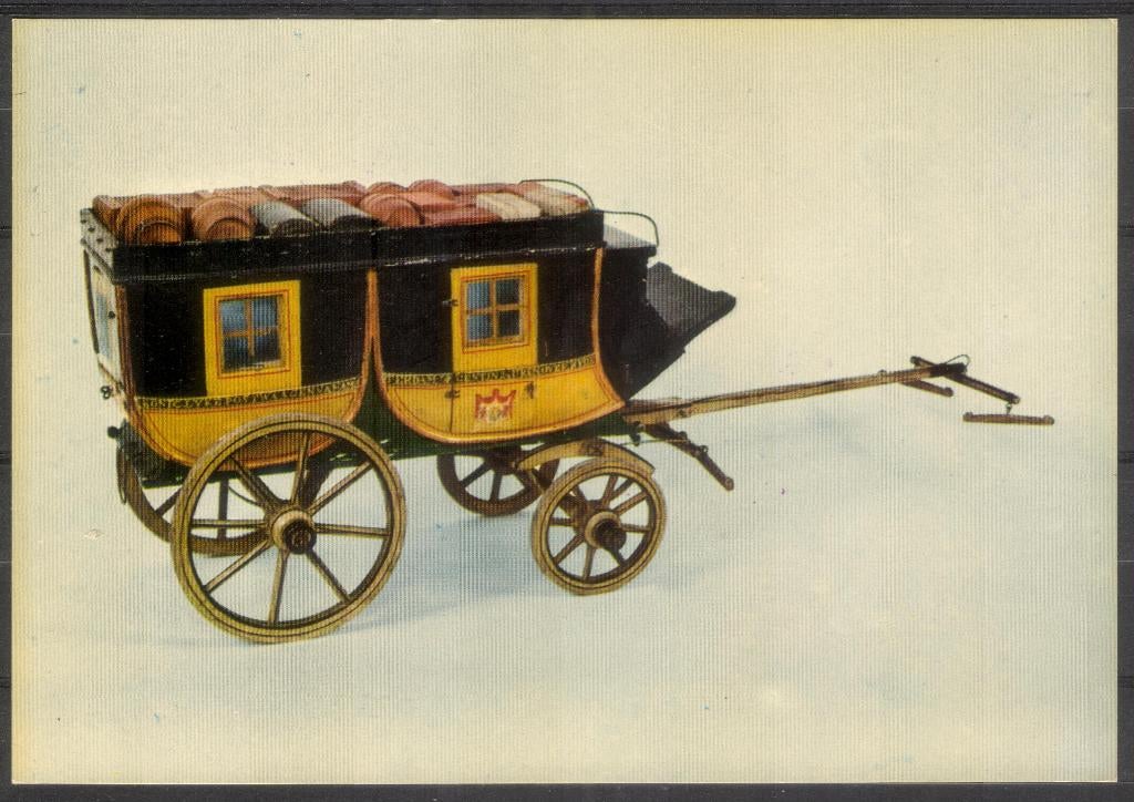 Postkoets Amsterdam - Gent, 1824 (schaalmodel op ansicht), Verzamelen, Verzenden, 1960 tot 1980, Ongelopen, Ambachten of Beroep