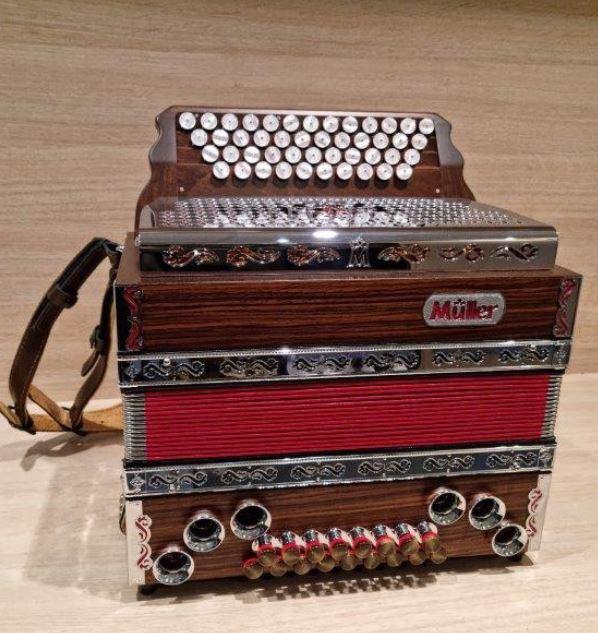 Müller Hohenwart GCFBb steirsiche harmonica, Overige formaten, Niet ingevuld, Ophalen of Verzenden, Knopaccordeon