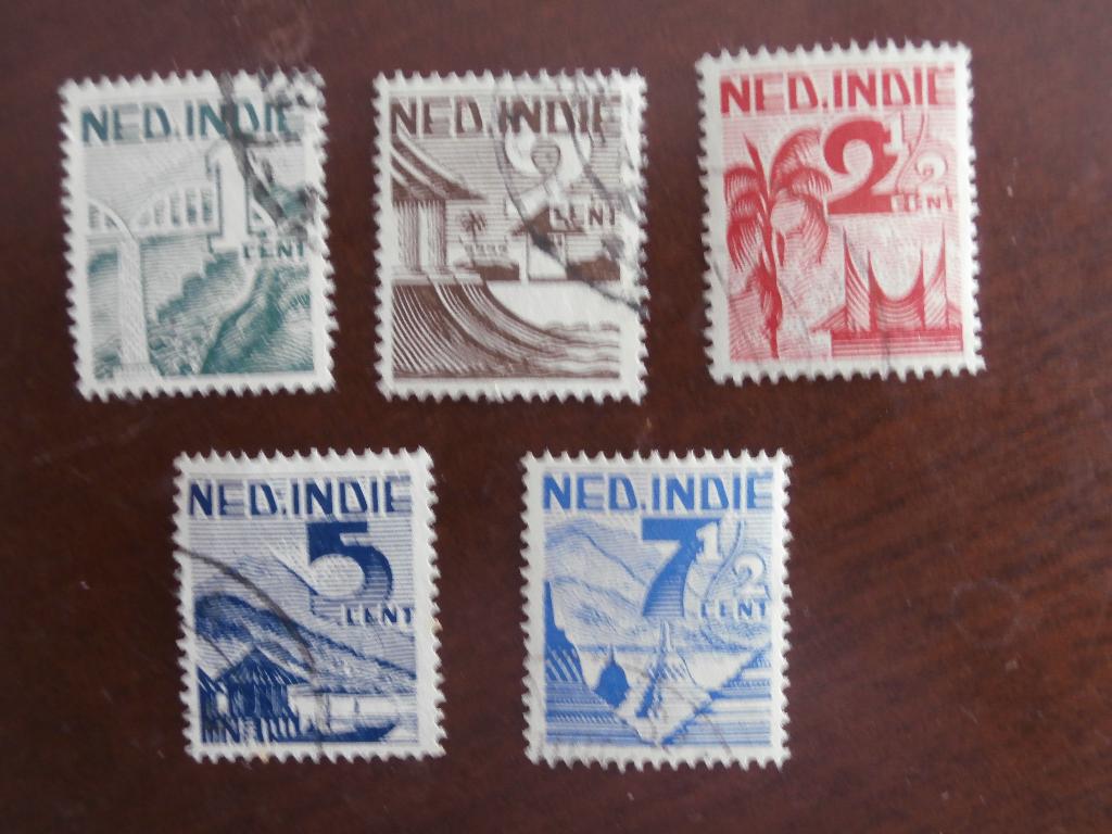 NED. INDIE 1946; serie VERSCH. VOORSTELLINGEN, Verzenden, Gestempeld, Nederlands-Indië