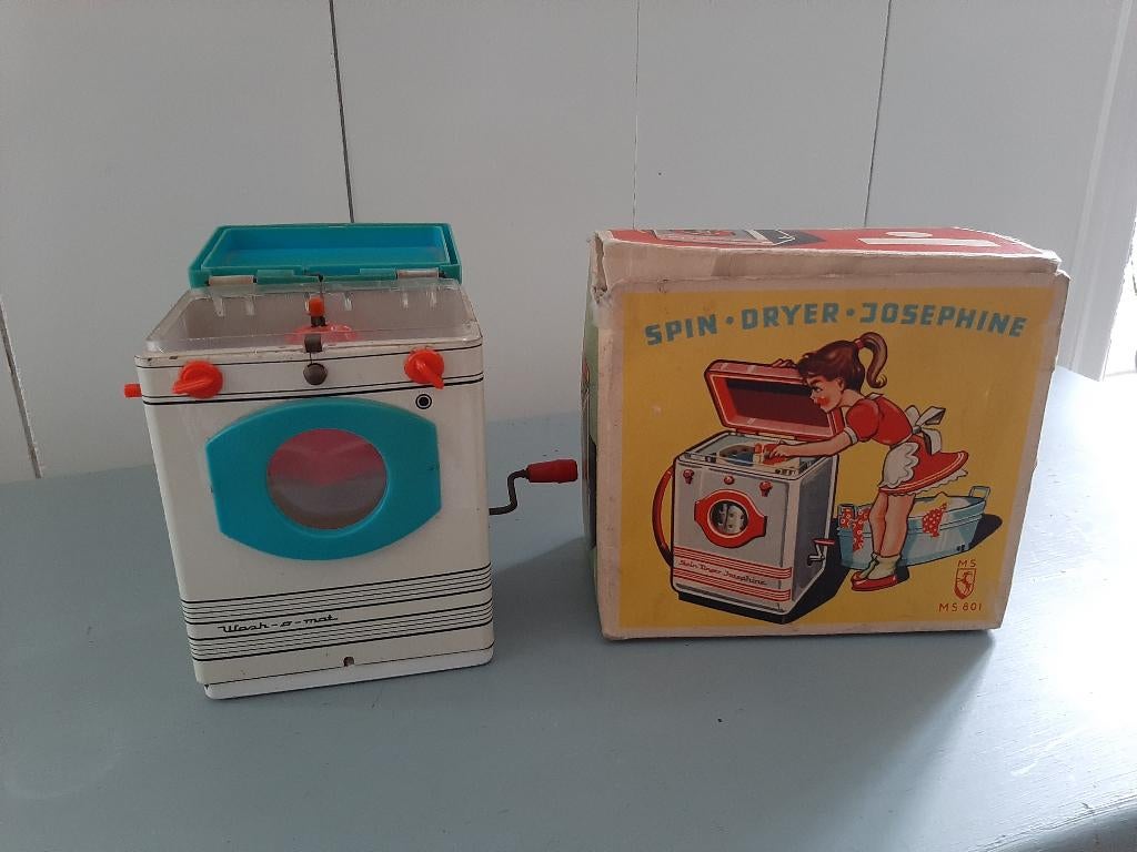 Mooie Blikken speelgoed wasmachine van Spine Dryer Josephine, Antiek en Kunst, Ophalen of Verzenden