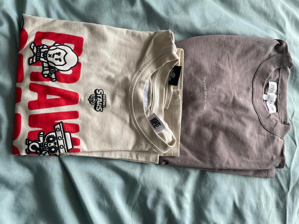 2 T-shirts: Brawl Stars & Zara (maat 130), Ophalen of Verzenden, Zo goed als nieuw, Jongen