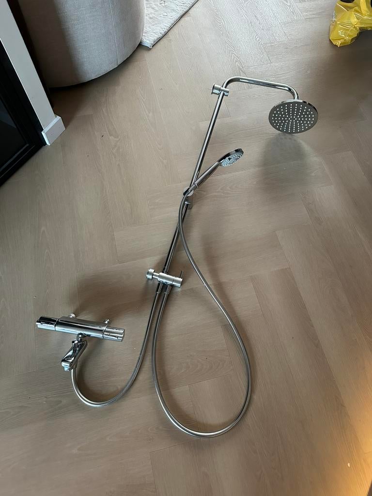 Grohe regendouche met thermostaatkraan, Ophalen, Zo goed als nieuw, Chroom, Douche