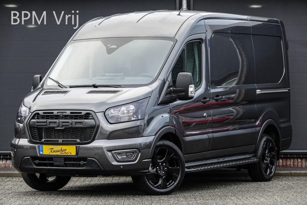 Ford Transit L2H2 | 165Pk A8 Aut. | Raptor Edition | 2x Schu, 12 maanden, Stof, Zwart, 4 cilinders