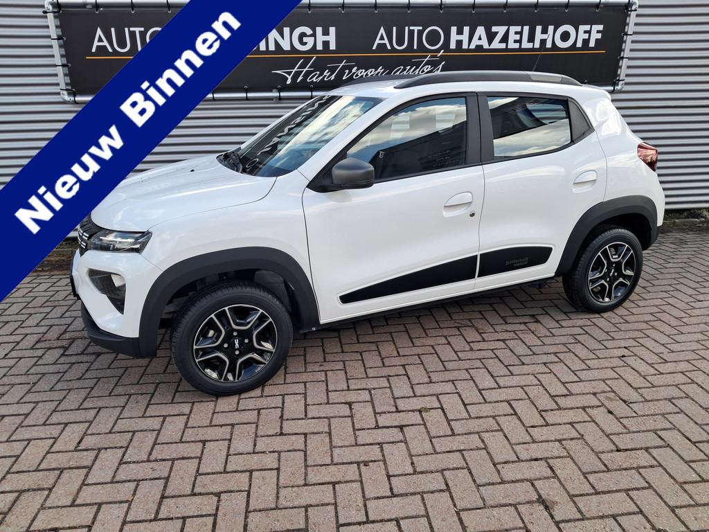 Dacia Spring Expression 27 kWh Automaat 100% Elektrisch 14.2, Auto's, Parkeersensor, Gebruikt, Zwart, Wit
