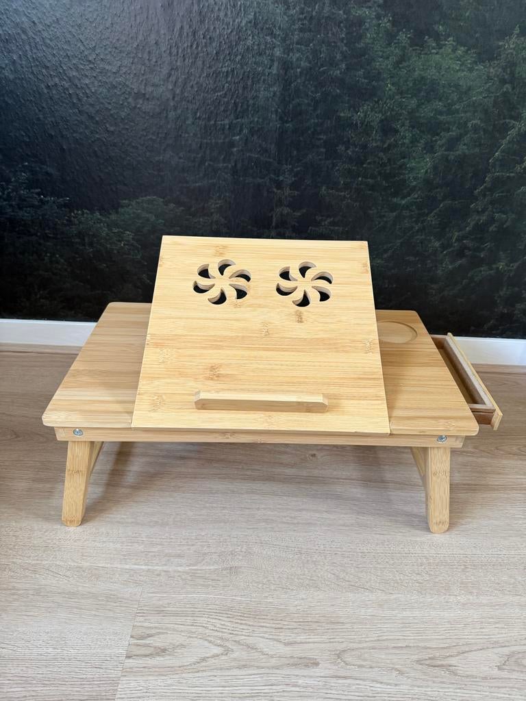 Houten laptop tafel voor op schoot, Ophalen, Nieuw, In hoogte verstelbaar