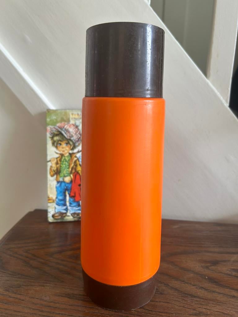 Vintage thermosfles oranje, Verzamelen, Retro, Ophalen of Verzenden, Overige typen