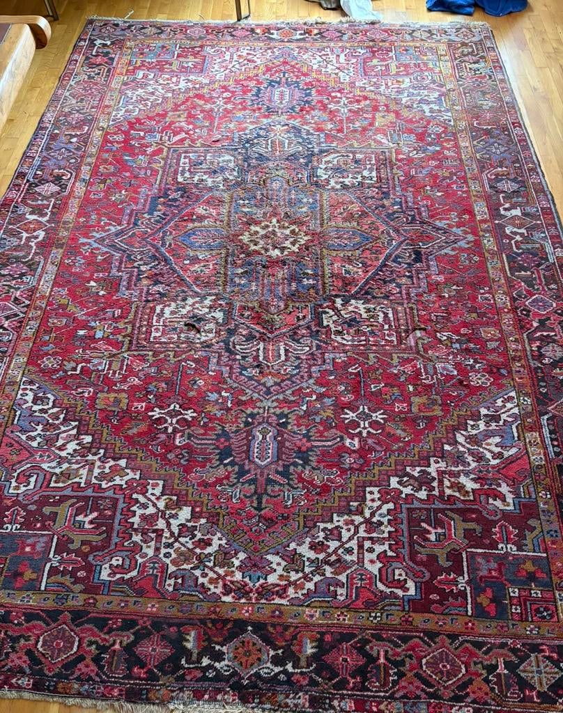 Oud perzisch tapijt: ligt in de weg, Huis en Inrichting, Ophalen, Gebruikt, 200 cm of meer, 200 cm of meer