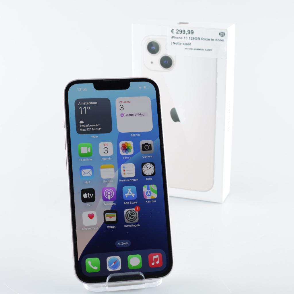 iPhone 13 128GB Roze in doos | Nette staat