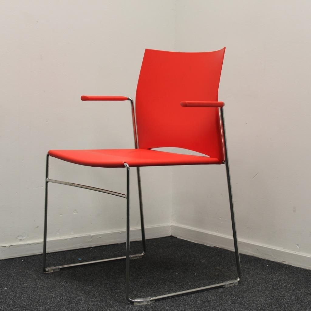 A450 FP kantinestoel, Design, Kunststof, Rood, Vergaderstoel, Kunststof, Gebruikt, -, -
