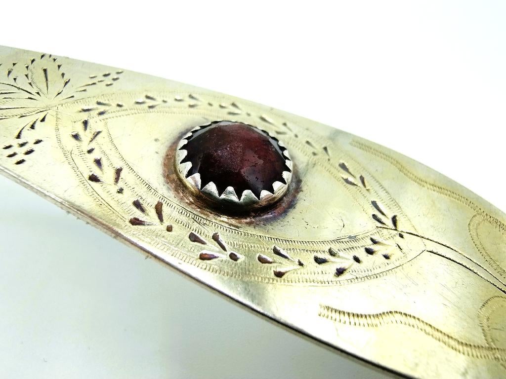 Zilveren lepel met granaat, Suhr, Wilster, 1830, Antiek en Kunst, Verzenden