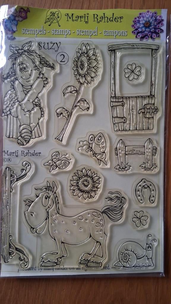 Nieuwe Marij Rahder Clearstamps Suzy 2 voor kaarten maken, Ophalen of Verzenden