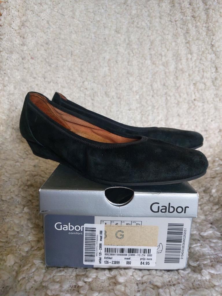 Zwarte suede ballerina maat 8/42 - wijdte G, Kleding | Dames, Schoenen, Zwart, Gabor, Gedragen, Ballerina's