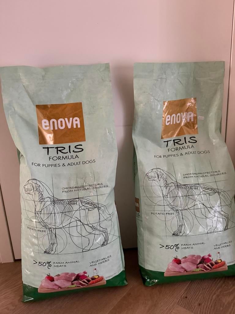 2x 12 kg Enova Tris Formula for Puppies & Adult Dogs, Ophalen of Verzenden, Hond