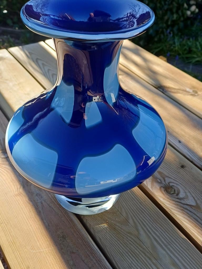 Vaas in Blauw Gevlekt Decor  Toegeschreven aan Bernhard Hee, Ophalen of Verzenden