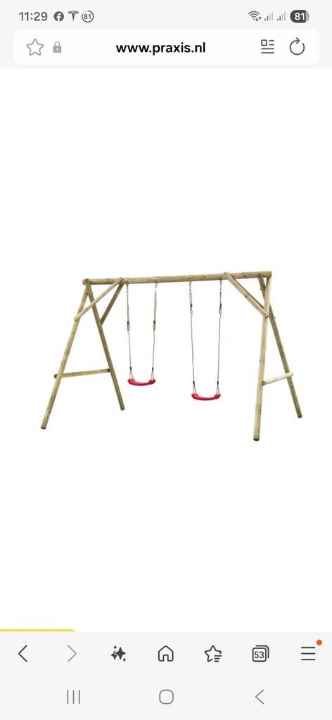 Houten schommel voor 2 personen, Ophalen, Schommel