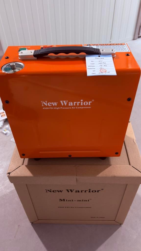 Vaste Prijs: New Warrior Mini-1 PCP Pomp, Ophalen, 10 bar of meer, Nieuw, Minder dan 200 liter/min