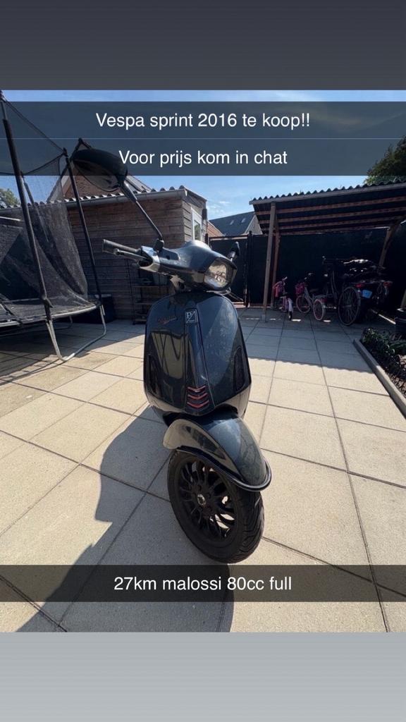 Vespa sprint 80cc 2016 full malossi, Ophalen