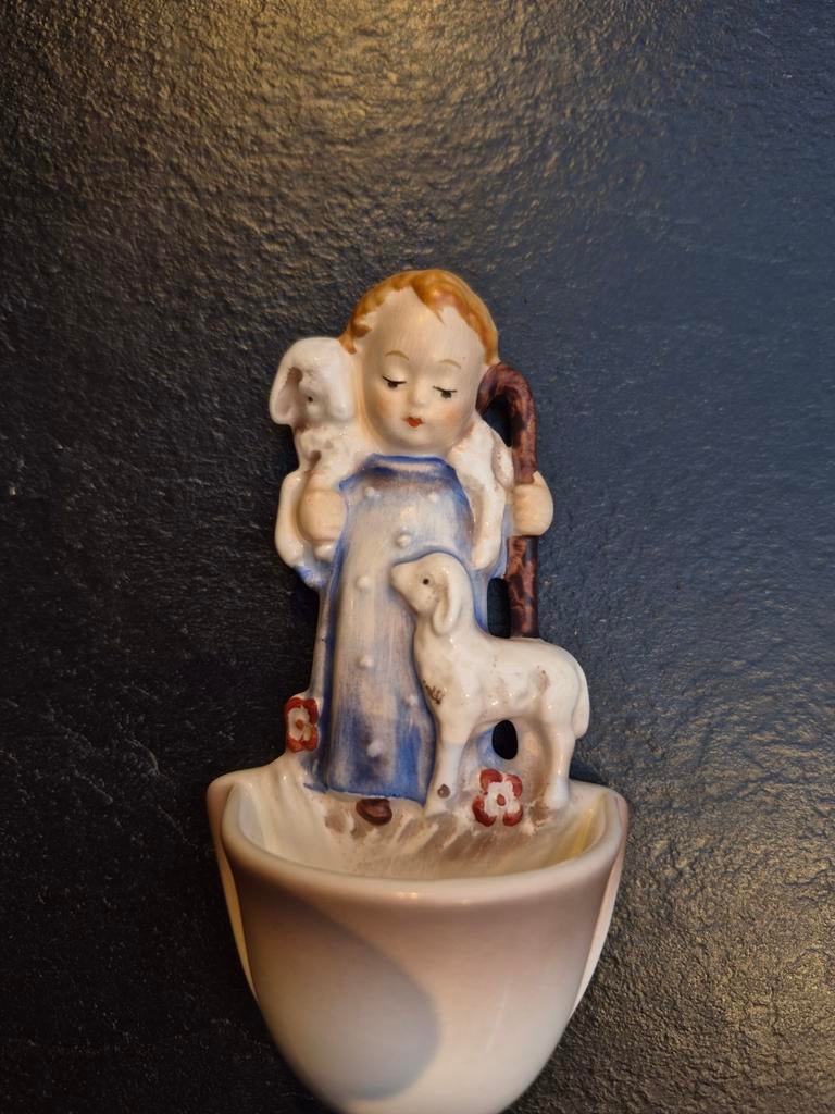Goebel wijwaterbakje met herder en lammeren, Antiek en Kunst, Ophalen of Verzenden