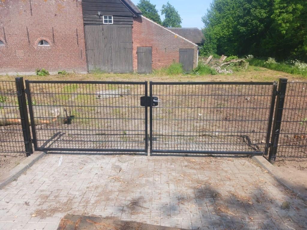 PRO Dubbele poorten NIEUW 120 cm Hoog COMPLEET, Ophalen, 100 tot 150 cm, Nieuw, IJzer