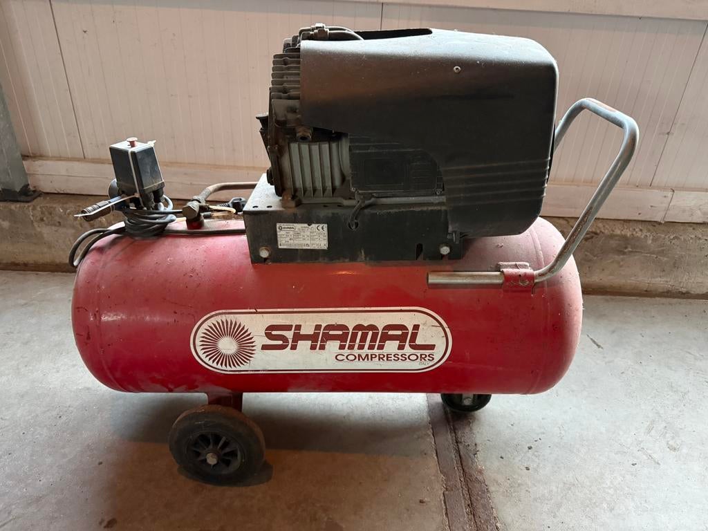 Shamal compressor 230volt, Doe-het-zelf en Verbouw, Compressors, Ophalen, Gebruikt, 6 tot 10 bar, 25 tot 100 liter