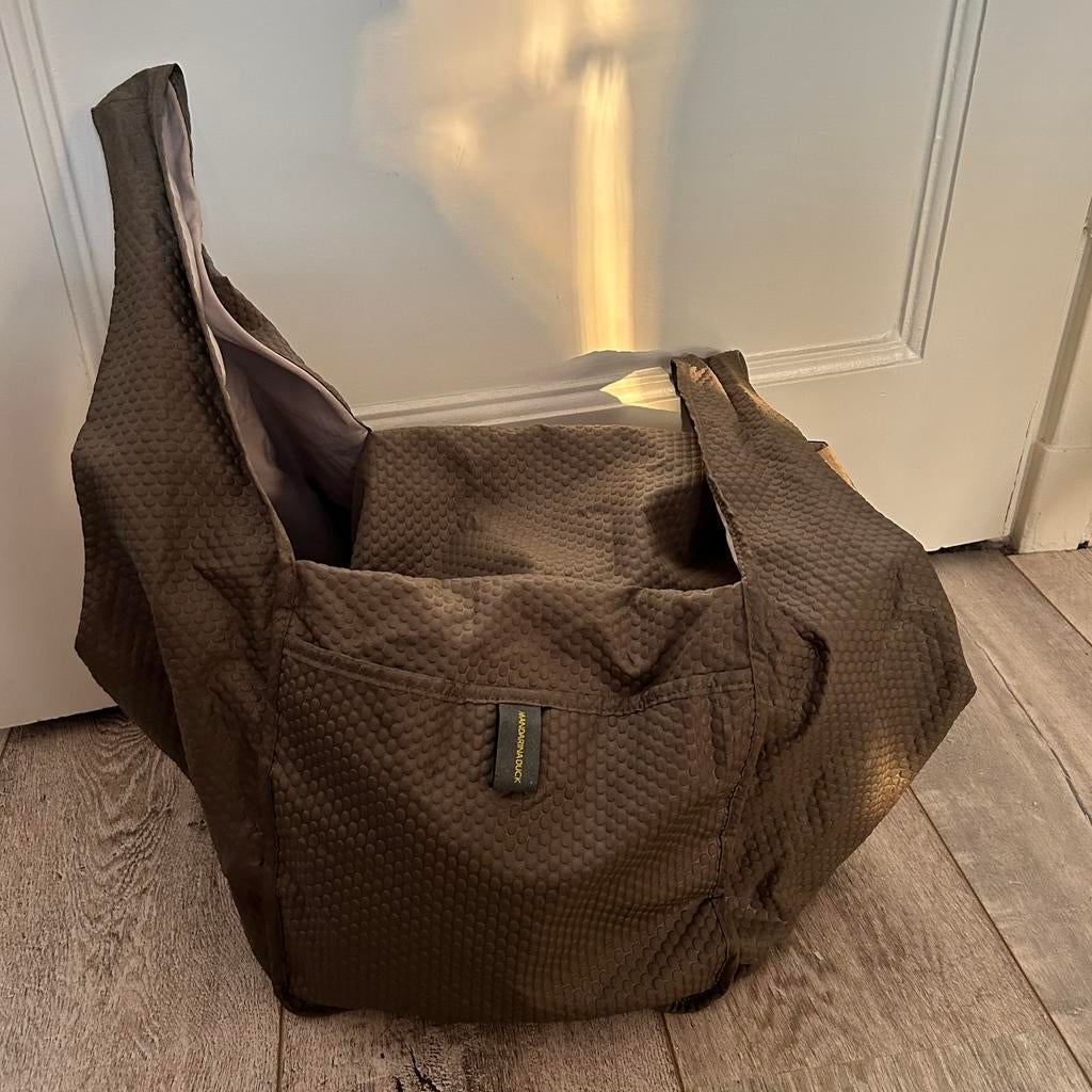 Grote Mandarina Duck Shopper – 'Revival' – 50cm – Khaki, 40 tot 60 cm, Gebruikt, 20 tot 30 cm, Bruin
