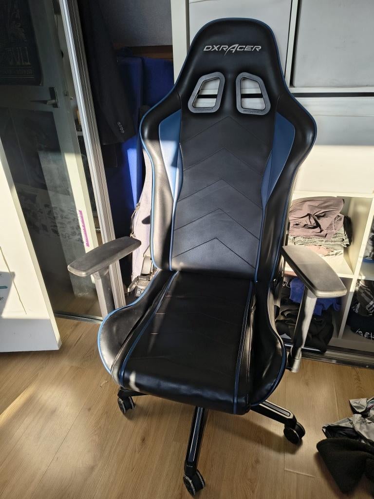 DxRacer Prince Game/Bureaustoel Blauw/Zwart, Ophalen, Zwart, Zo goed als nieuw, Gaming bureaustoel
