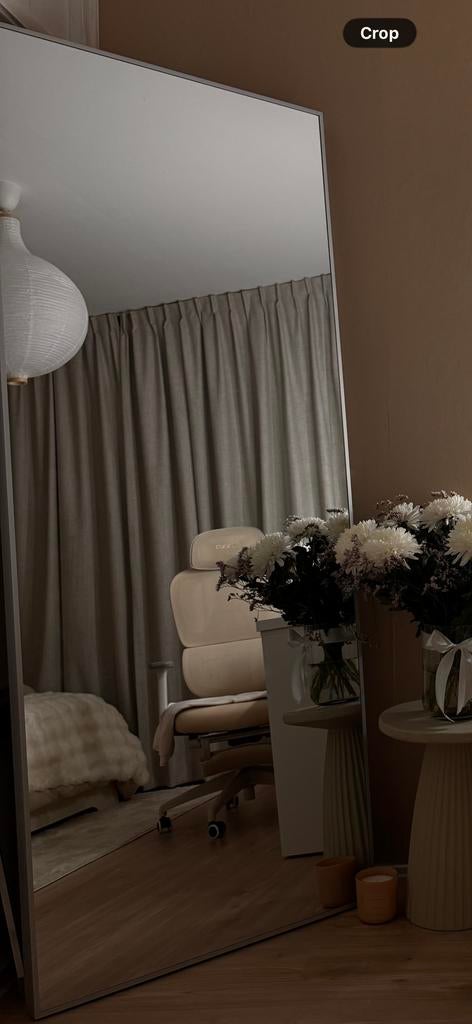 IKEA HOVET spiegel, aluminium, 78x196 cm - Zo goed als nieuw, Huis en Inrichting, Woonaccessoires | Spiegels, Ophalen of Verzenden