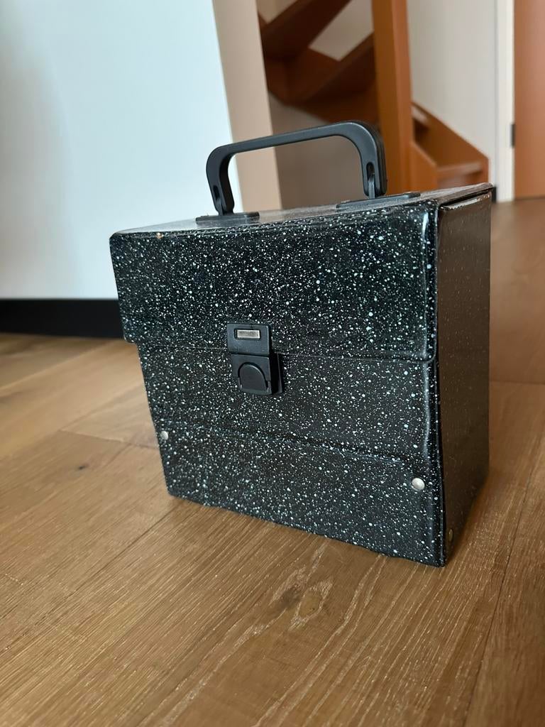 Zeldzaam Vintage platenkoffer 7 inch vinyl singles -zwart-, Ophalen of Verzenden, Gebruikt, 7 inch, Single