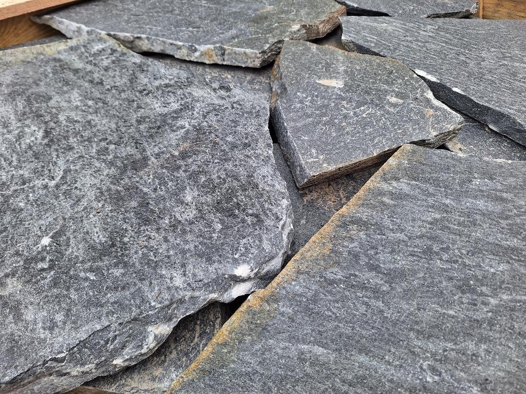 flagstones Karystos Black Kwartsiet € 43,95 p/m2, Ophalen of Verzenden, Nieuw, Natuursteen, Terrastegels