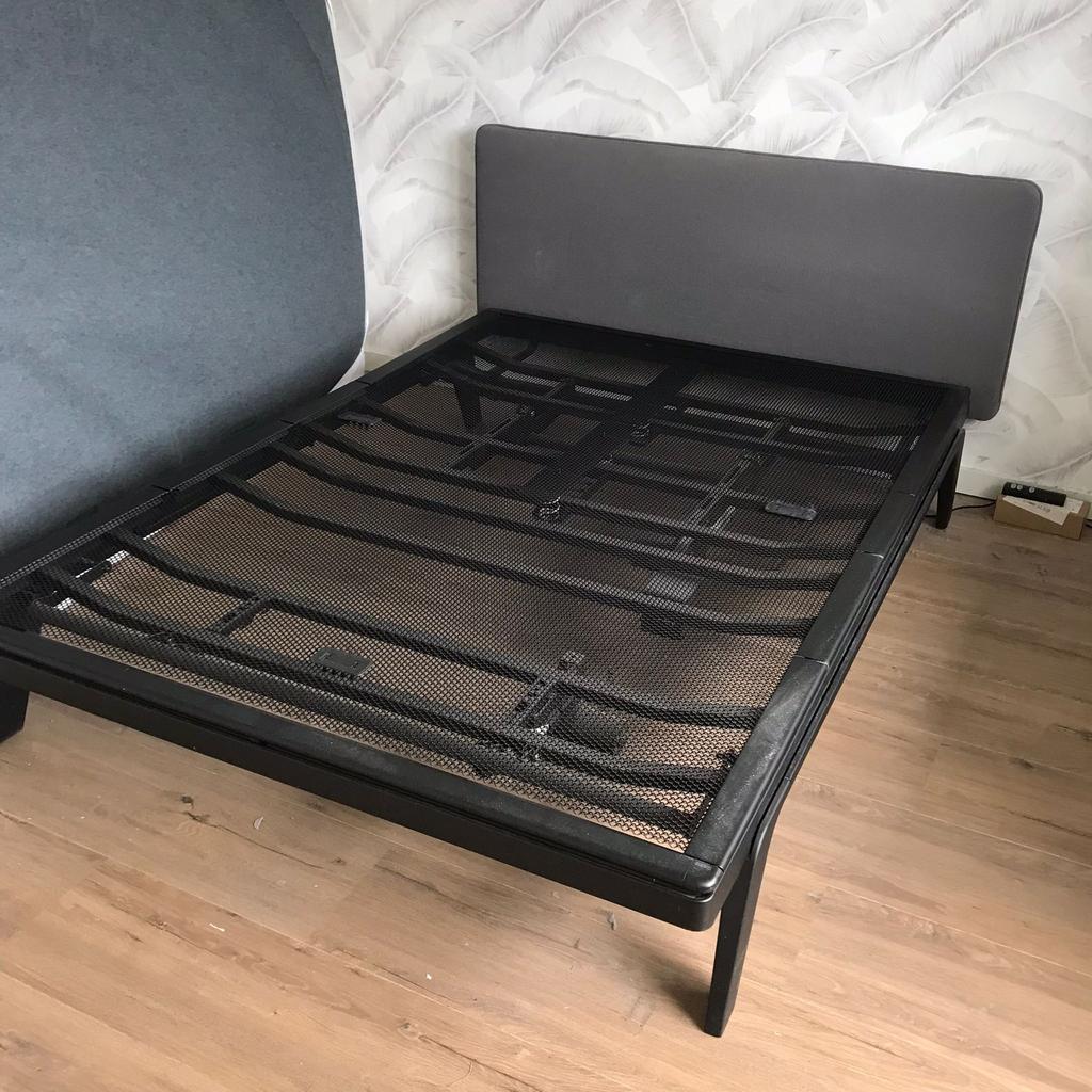 TE KOOP: Auping onderstel 140/200 electrische, Ophalen, Tweepersoons, 140 cm, Zo goed als nieuw