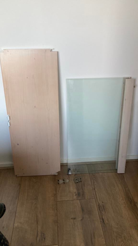 Lundia glazen deuren met onderplank, Ophalen, Gebruikt, 75 tot 100 cm, Minder dan 100 cm