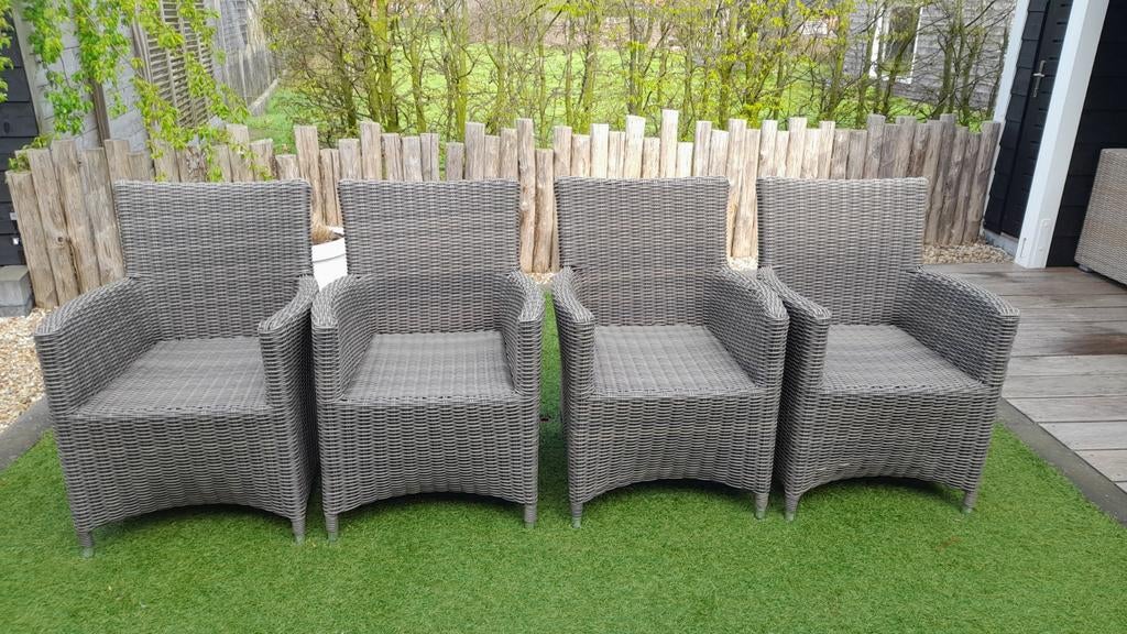 Hartman rotan tuinstoelen - set van 4, Ophalen, Zo goed als nieuw, Rotan