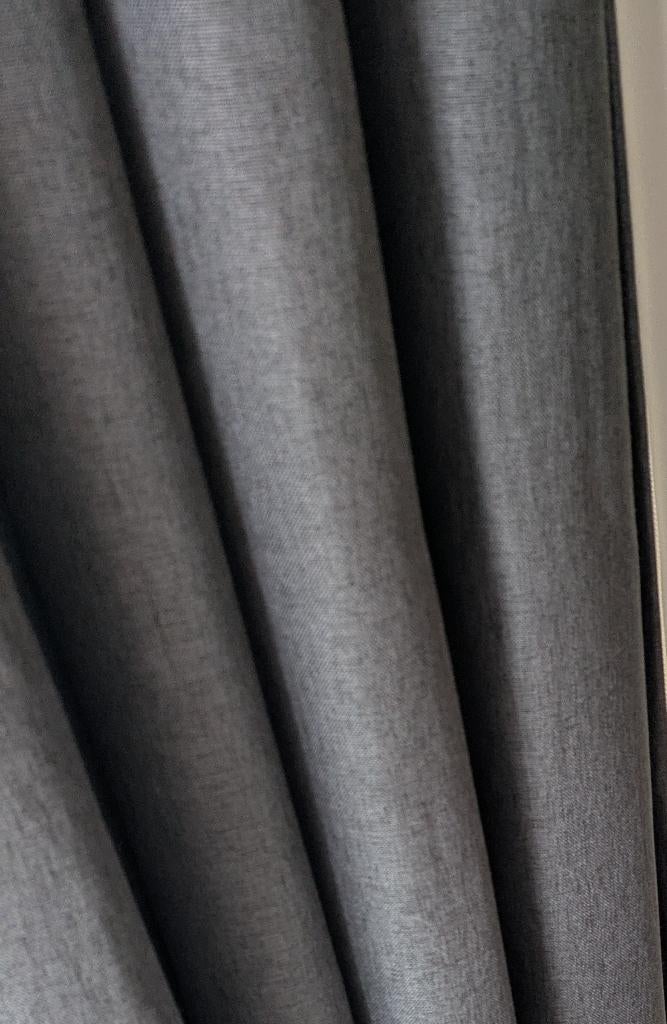Gordijnen (grijs) tot 4 meter (4m) hoog - 175m² stof!, Gebruikt, 200 cm of meer, 200 cm of meer, Grijs
