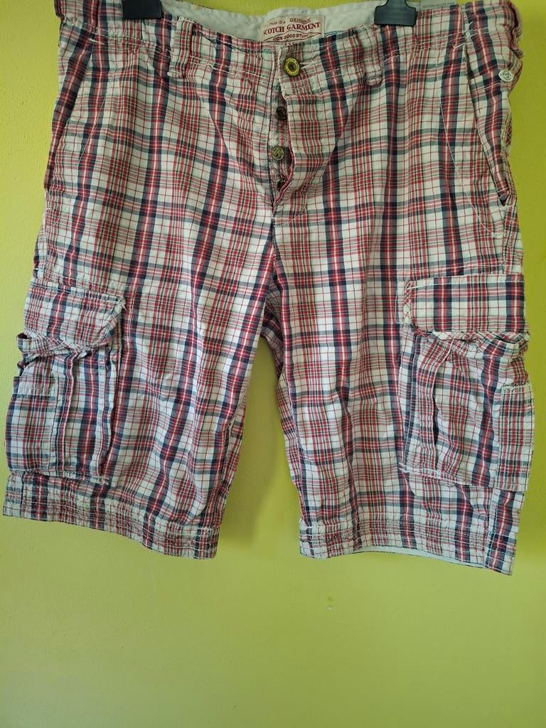Scotch Soda bermuda shorts korte broek rood blauw W36 / 52, Maat 52/54 (L), Blauw, Ophalen of Verzenden, Zo goed als nieuw