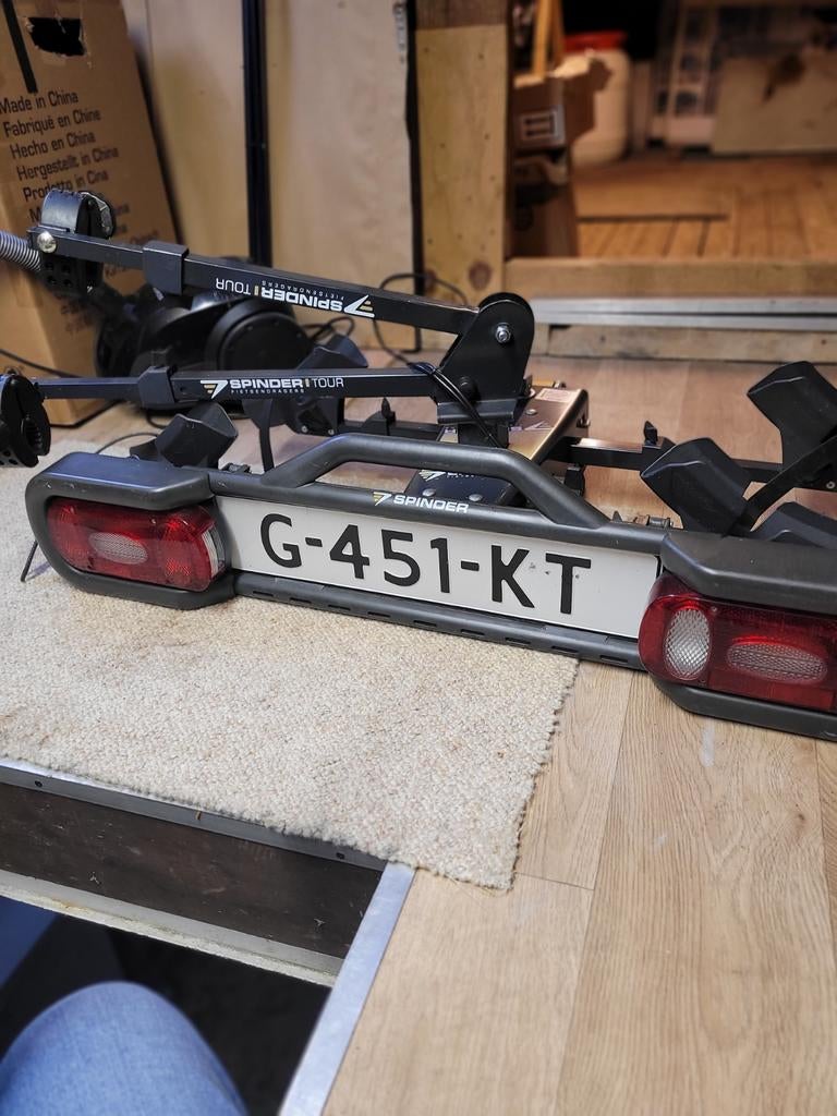 Spinder Tour fietsendrager voor 2 fietsen, Auto diversen, Fietsendragers, Ophalen of Verzenden, 2 fietsen, Gebruikt, Trekhaakdrager