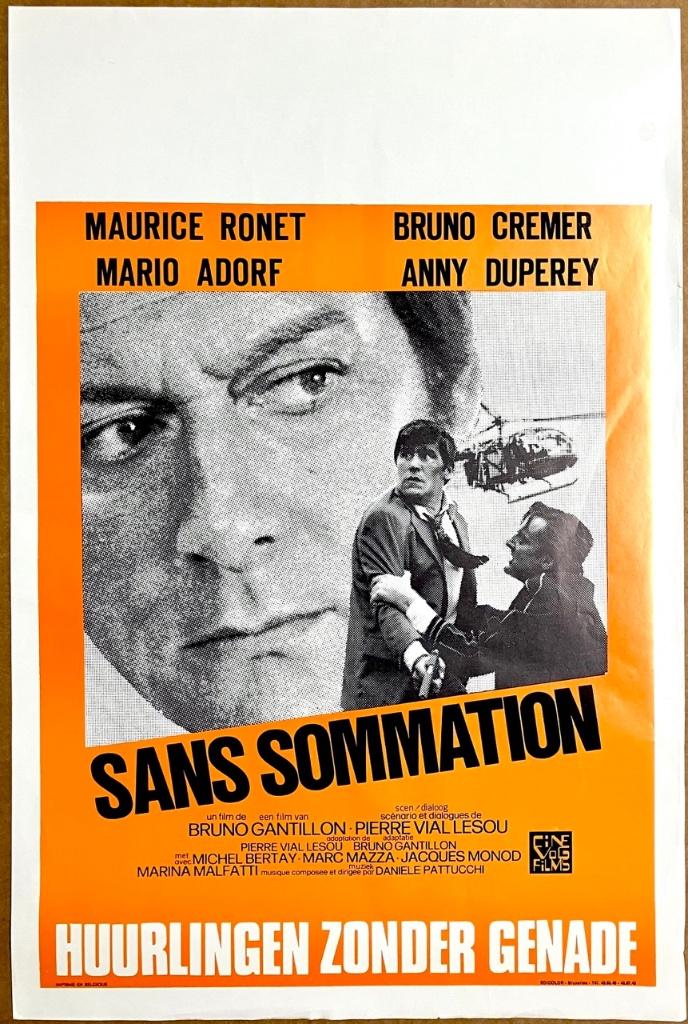 Sans Sommation (1973) - Originele filmposter, Verzamelen, Rechthoekig Staand, Verzenden, Zo goed als nieuw, A1 t/m A3