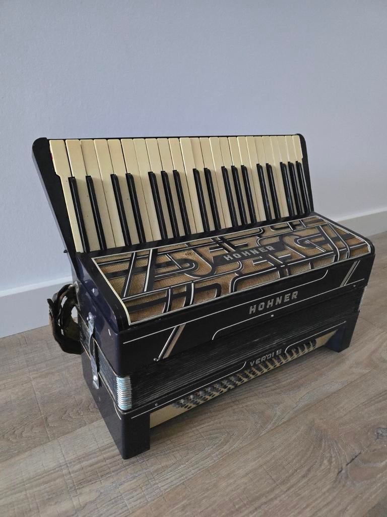 vintage antieke Accordeon Hohner Verdi III project decoratie, Ophalen of Verzenden, Gebruikt, Hohner