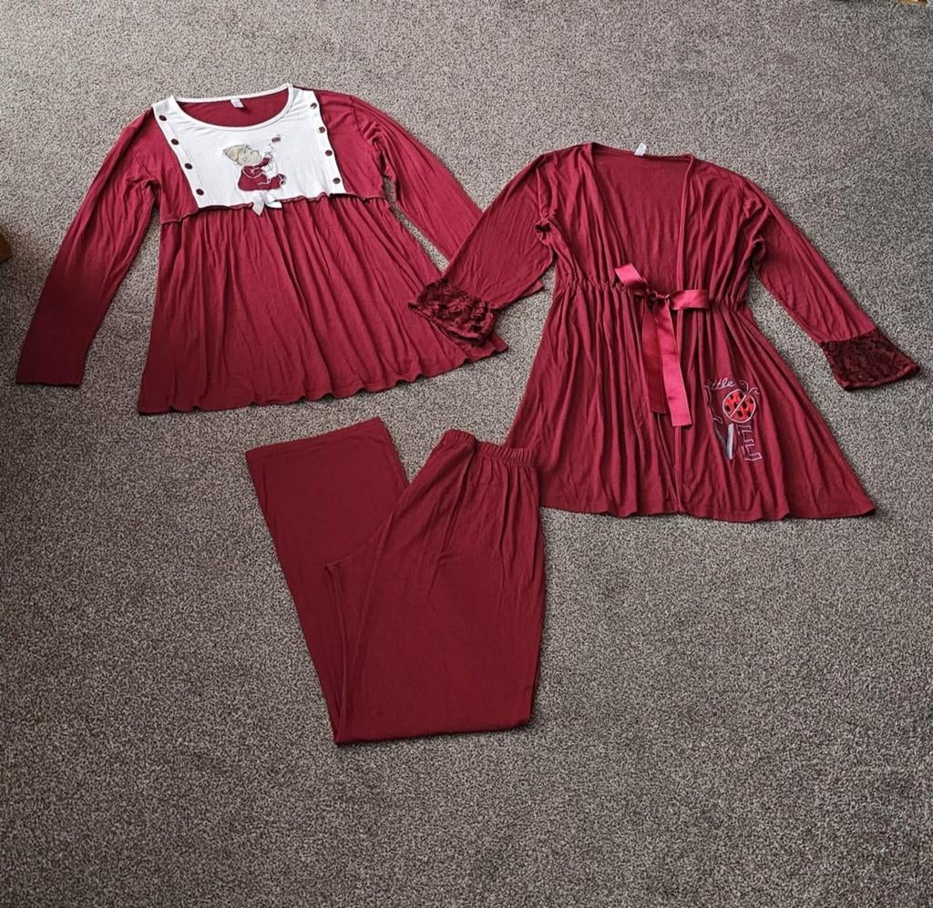 Dames pyjama set maat XL, Kleding | Dames, Huispakken, Ophalen of Verzenden, Zo goed als nieuw, Maat 46/48 (XL) of groter, Rood