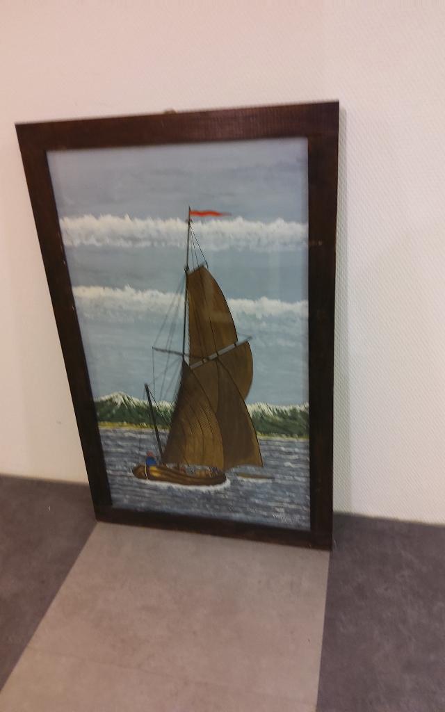 Aquarel ges.J.Vaerenbergh Jan 1952 in lijst met glas:70x52cm, Ophalen