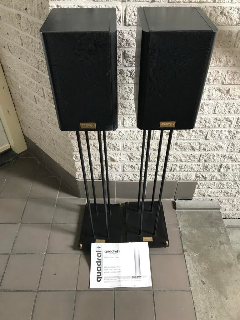 Quadral Speakers met Standaard - IPSO Phonologue C, Gebruikt, 60 tot 120 watt, Front, Rear of Stereo speakers, Ophalen