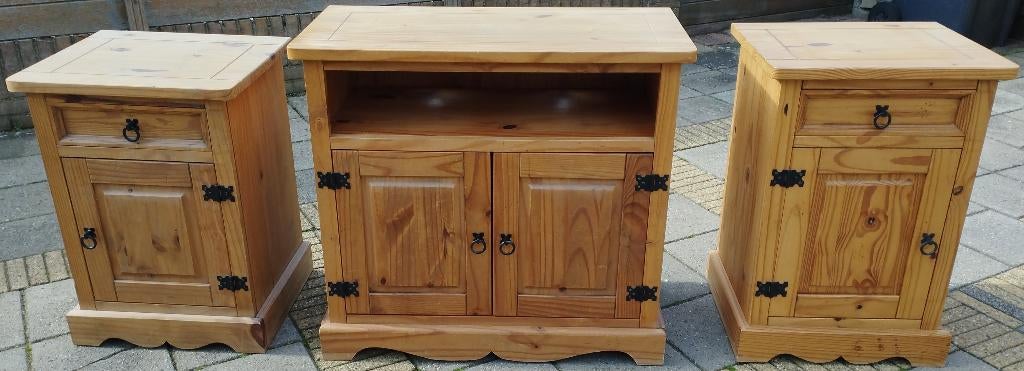 3 Kasten mexicaanse stijl massief grenen, Huis en Inrichting, Kasten | Ladekasten, Ophalen, Mexicaans, Gebruikt, 1 of 2 laden