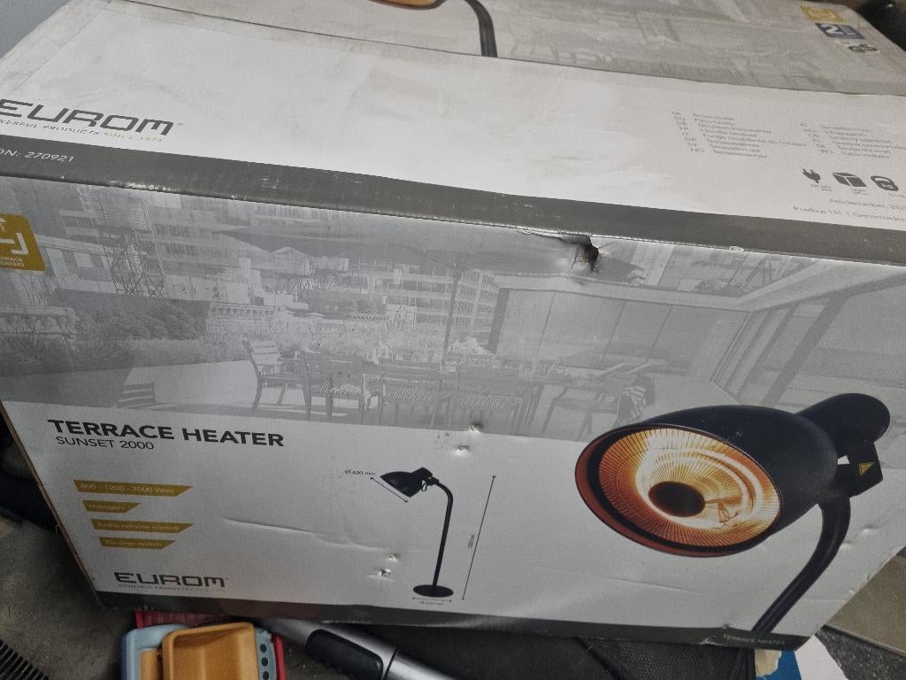 Terras heater sinset 2000, Tuin en Terras, Ophalen, Nieuw, Elektrisch, Vloer