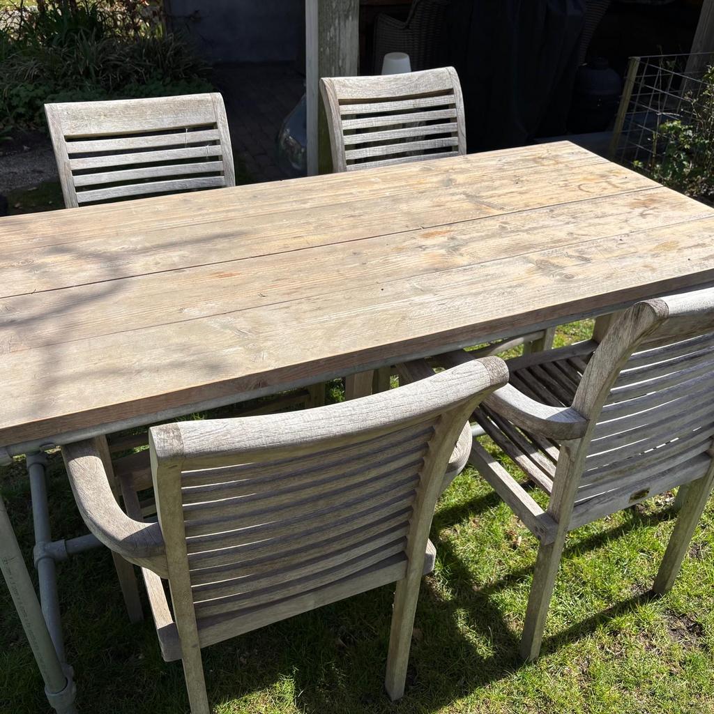 Tuinset met loungebank en salontafel, Tuin en Terras, Tuinsets en Loungesets, Ophalen, Gebruikt, Meer dan 8 zitplaatsen, Hout