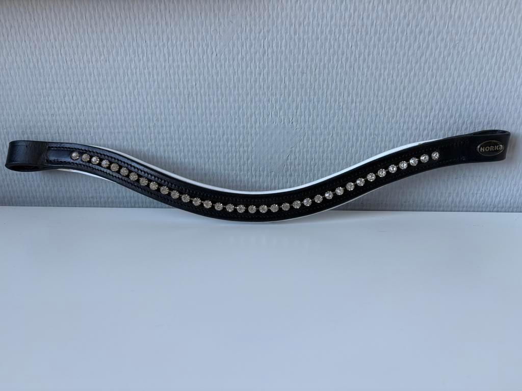 Nieuw! Wit onderlegde frontriemen met strass maat full, Ophalen, Nieuw, Dressuur